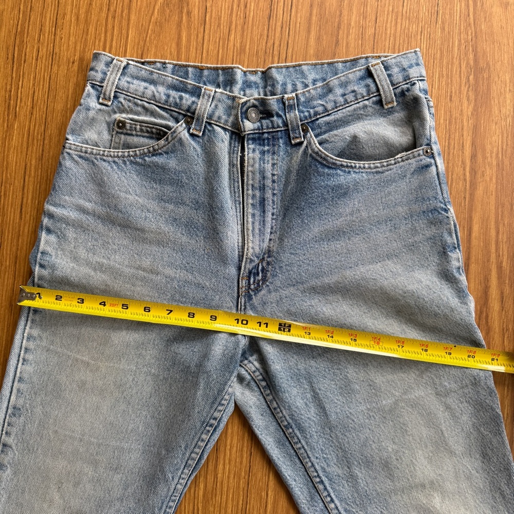 Vintage 80s Levi’s 517 Orange Tab Jeans | 32x33 Cropped | Distressed - Picture 9 of 11